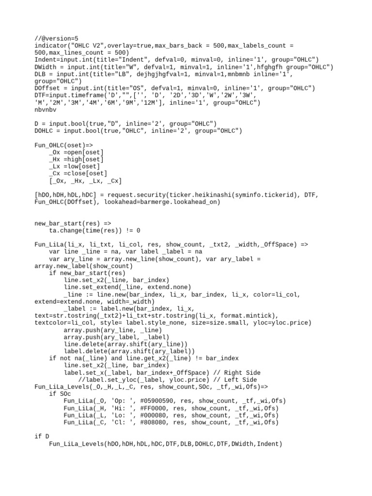 Immediate Algox 500 OHLC Indicator | PDF