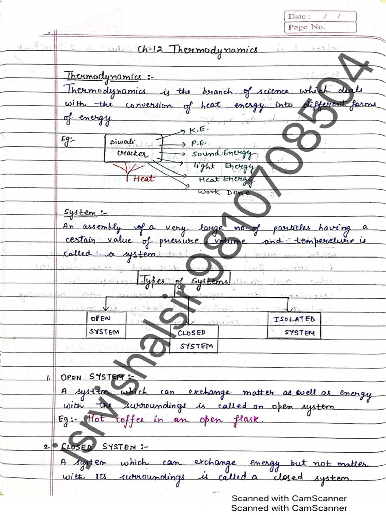 11 - Physics - CBSE - THERMODYNAMICS | PDF