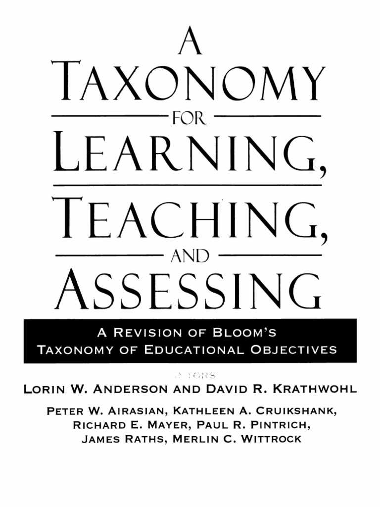 Anderson-Krathwohl - A Taxonomy For Learning Teaching and