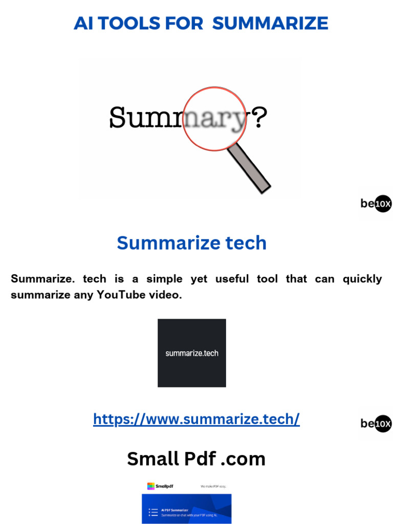 AI Tools for Summarizing Content | PDF