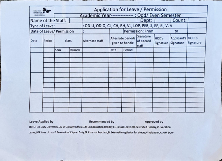 Leave Form | PDF