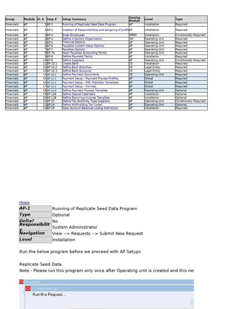 AP Module Installation and Setup Guide | PDF | Accounts Payable | Payments