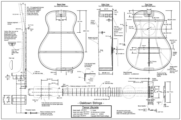 Guitar Purfling and Binding Dimensions | PDF | Chordophones | String ...
