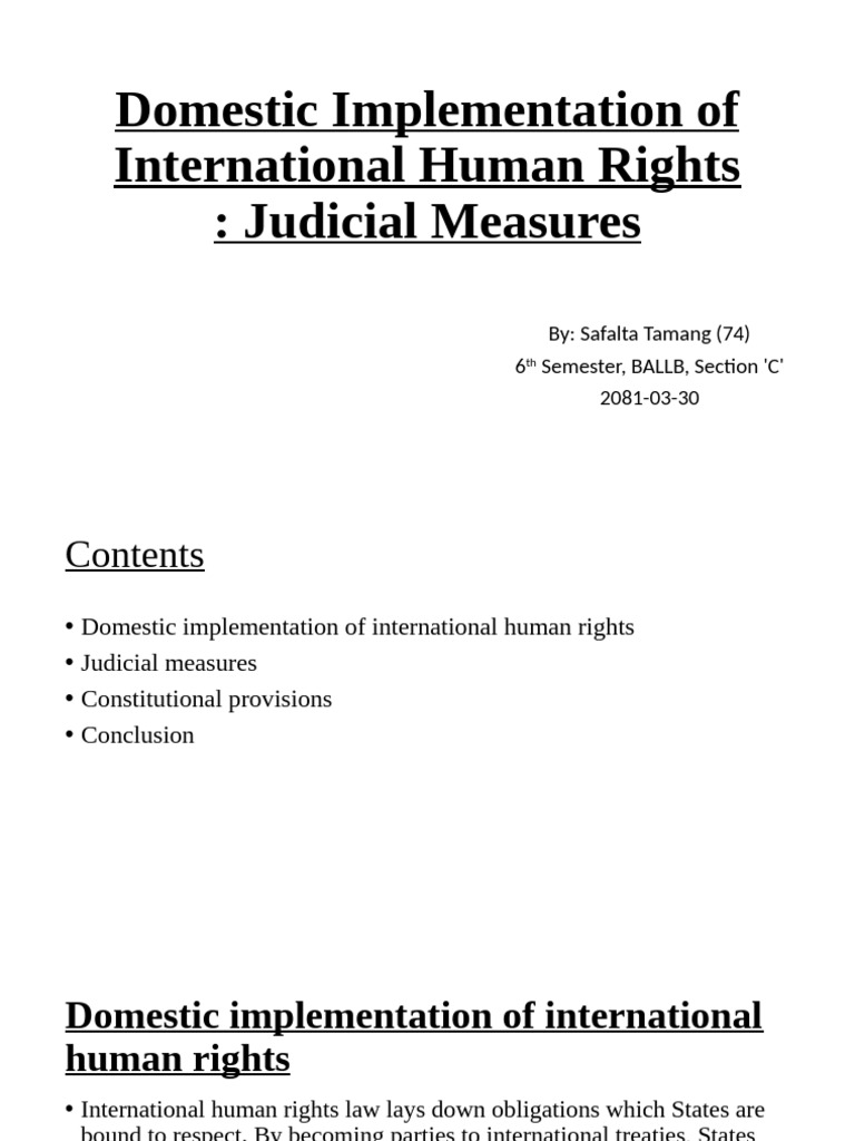 74 Domestic Implementation of International Human Rights | PDF | Treaty ...