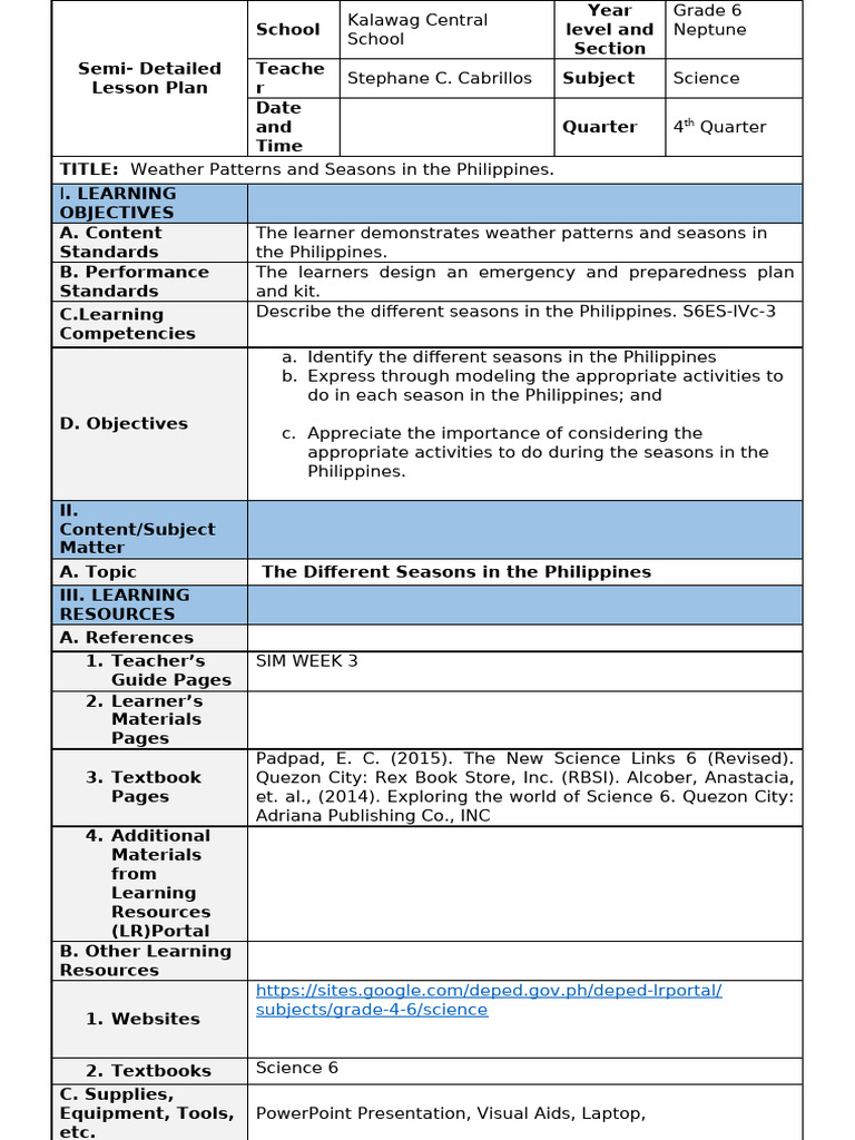 Weather Patterns in Philippine Seasons | PDF