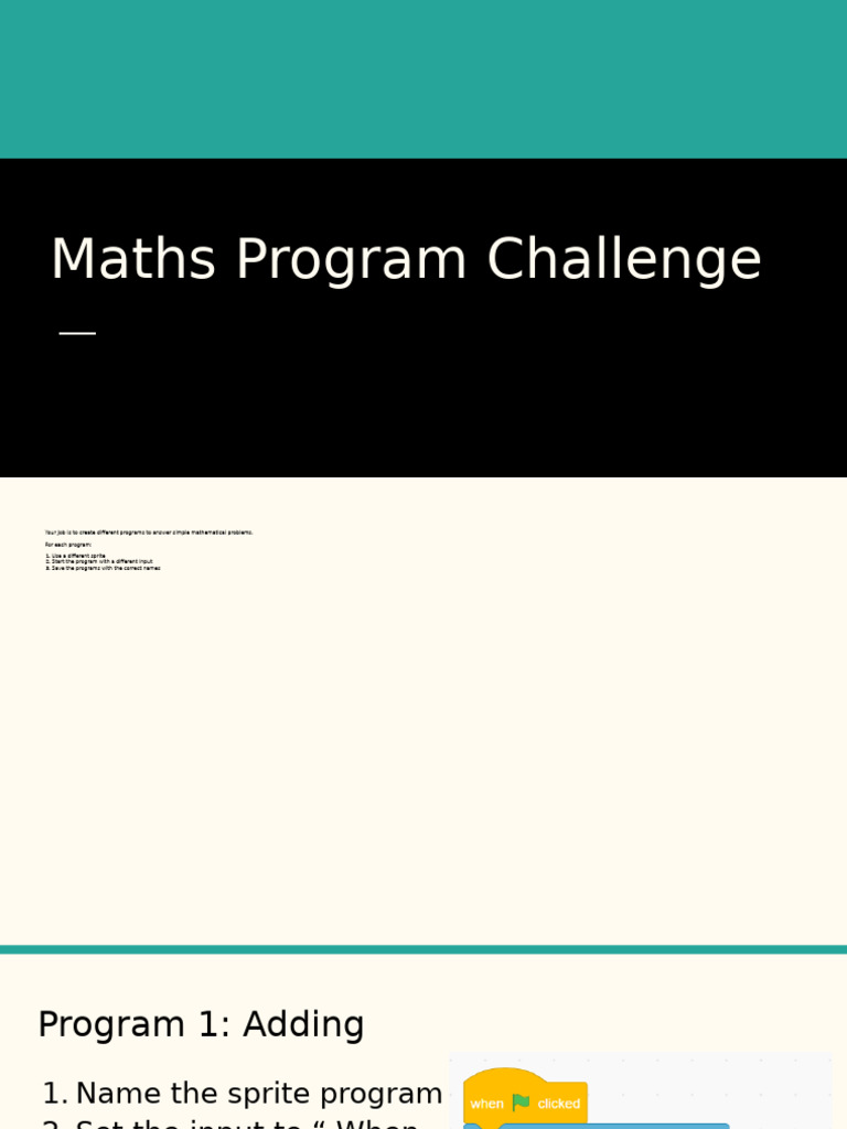 Bản Sao Của Maths Program Challenge | PDF