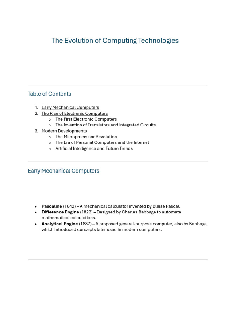 The Evolution of Computing Technologies-1 | PDF | Integrated Circuit ...