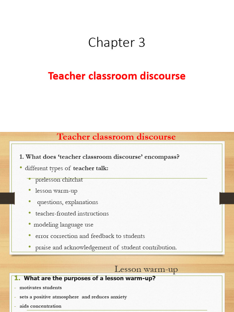 Chapter 3 - Teachers' Classroom Discourse | PDF | Error | Teachers