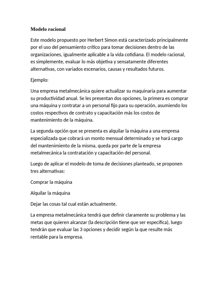 Discucionde Tecnicas de Decision | PDF | Toma de decisiones | Racionalidad