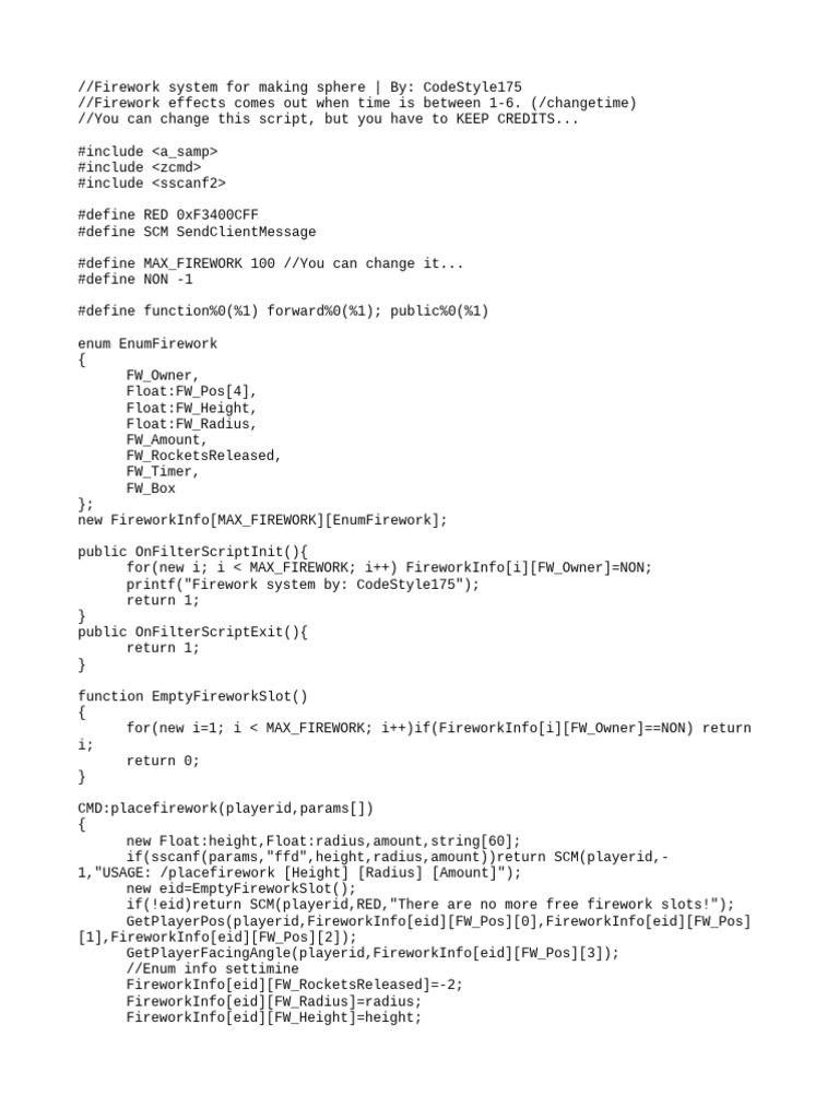 Firework Sphere System Script | PDF
