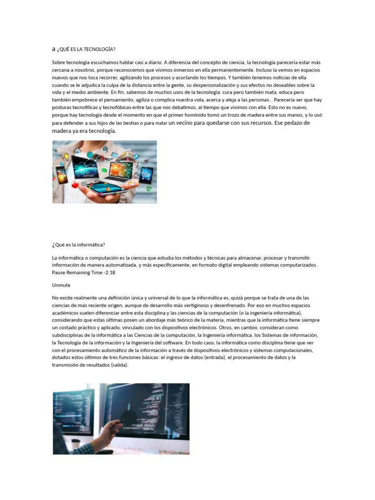Trabajo de Tecnologia | PDF | Hardware de la computadora | Periférico