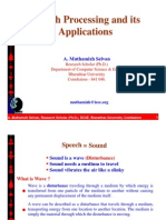 Speech Processing and Its Applications