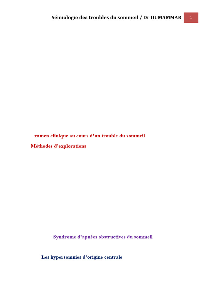 Troubles du sommeil | PDF | Sommeil | Troubles du sommeil