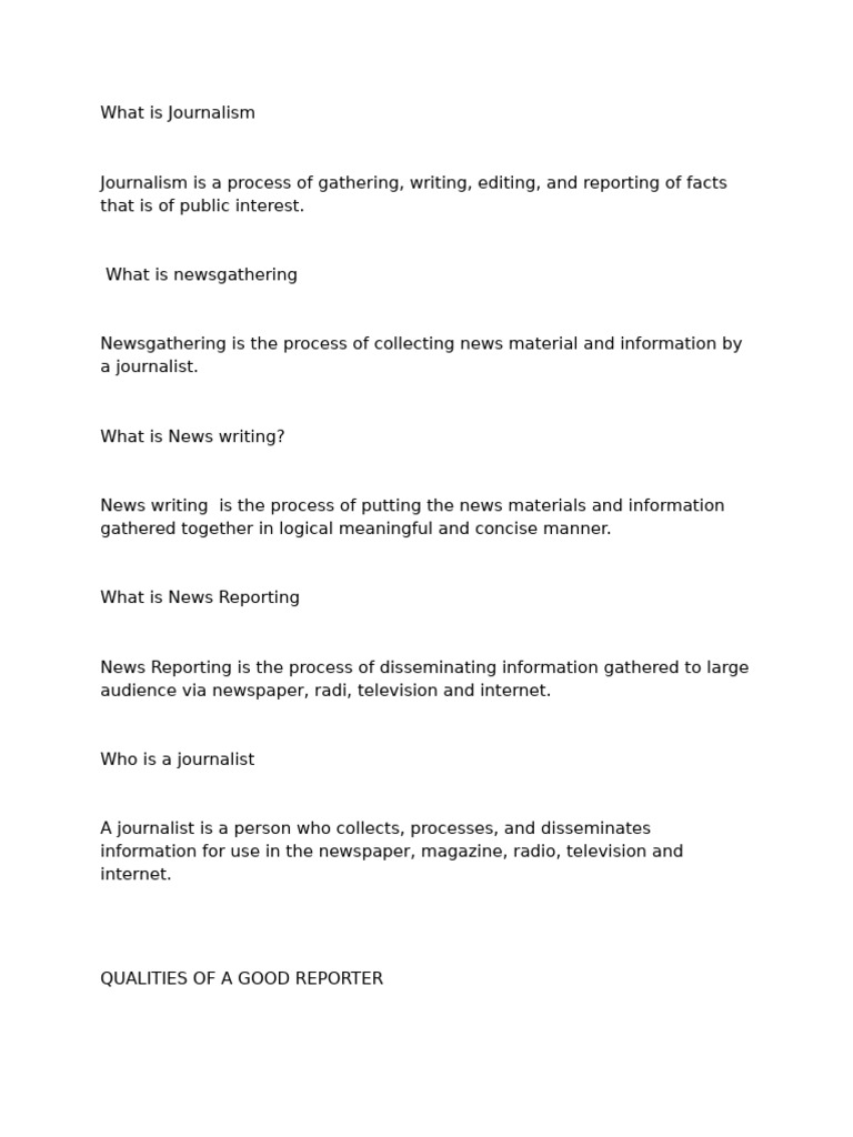 Understanding Journalism Fundamentals | PDF | News | Journalism