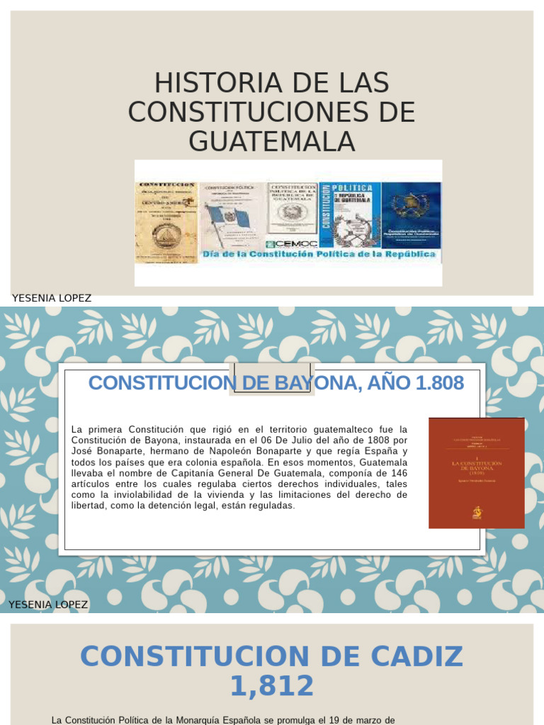 Historia de las Constituciones de Guatemala | PDF | Constitución ...