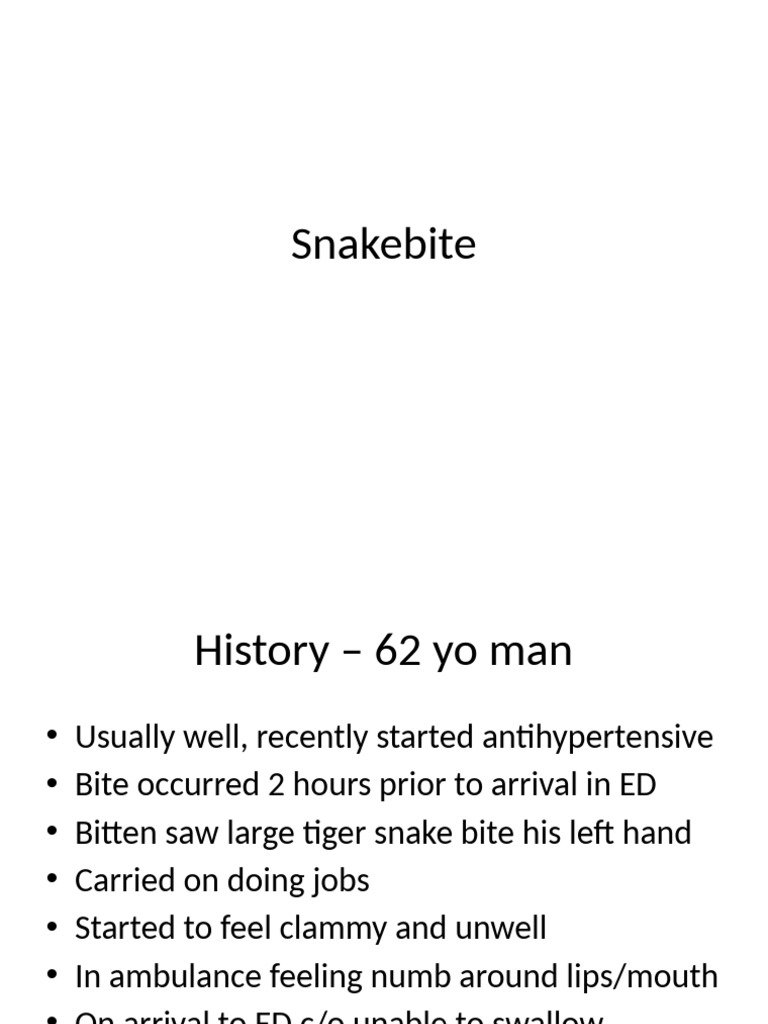 Tiger Snake Bite Management Guidelines | PDF | Coagulation | Diseases ...