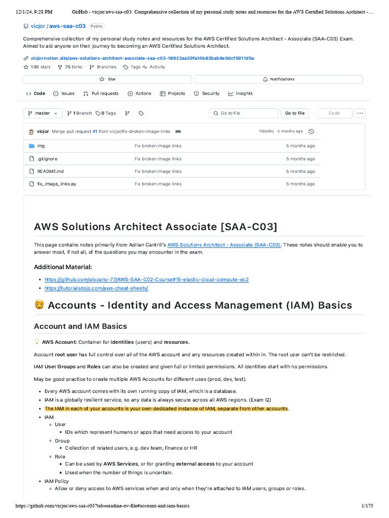 AWS SAA-C03 Study Notes Repository | PDF | Domain Name System | Cloud ...