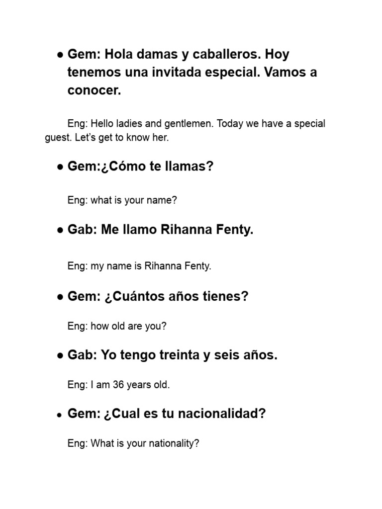 spanish interview 2 | PDF