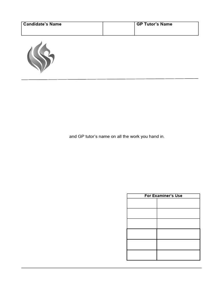 2023 GP Paper 2 Exam Instructions | PDF | Question | Human Communication
