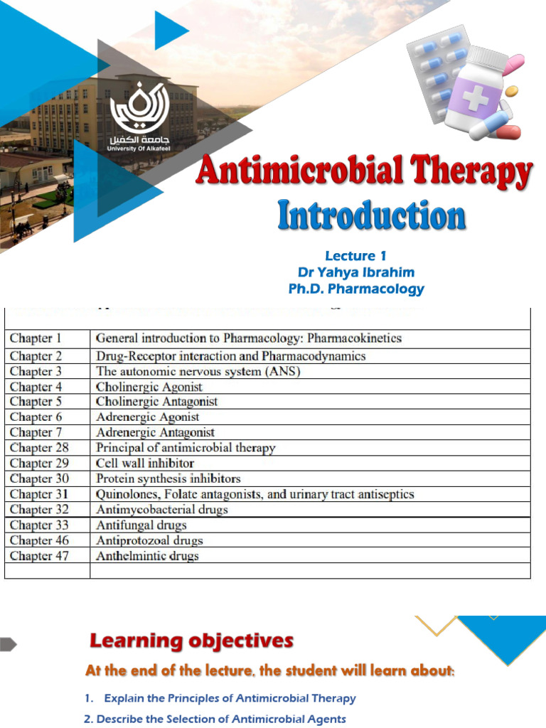 Lecture 1 DR Yahya AntiMicrobial Therapy 638729071722166369 | PDF ...