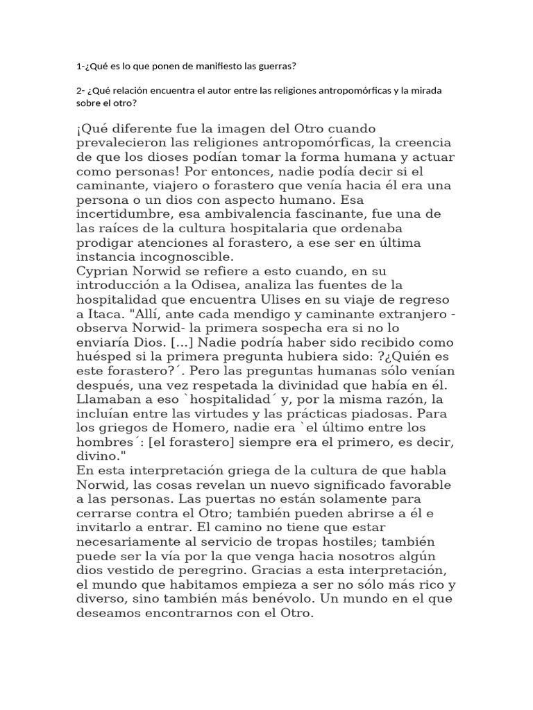 Hospitalidad y el Otro en la Cultura | PDF