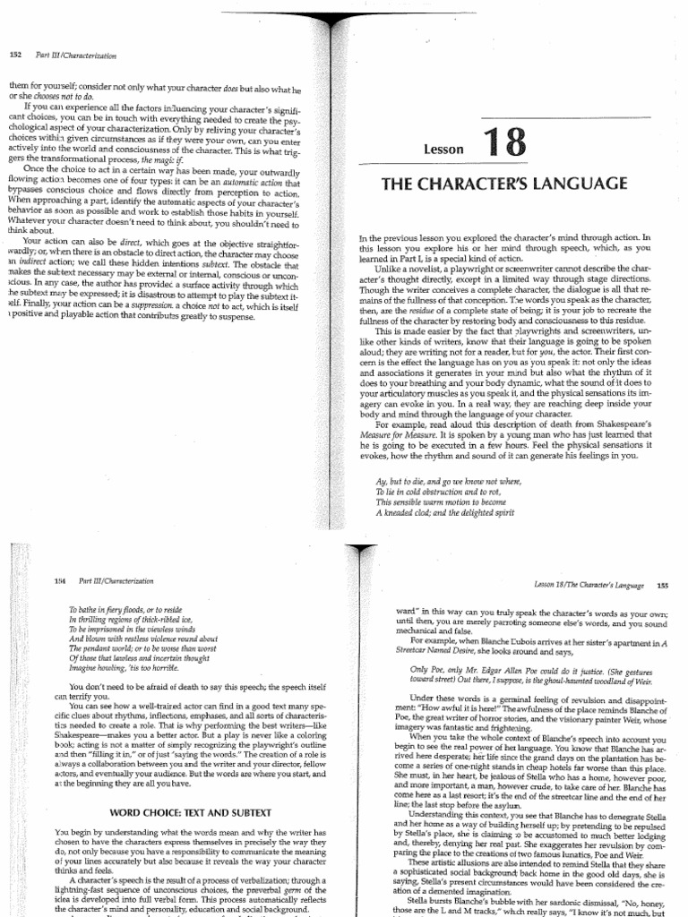 Lesson+18+%26+19+in+The+Actor+at+Work | PDF