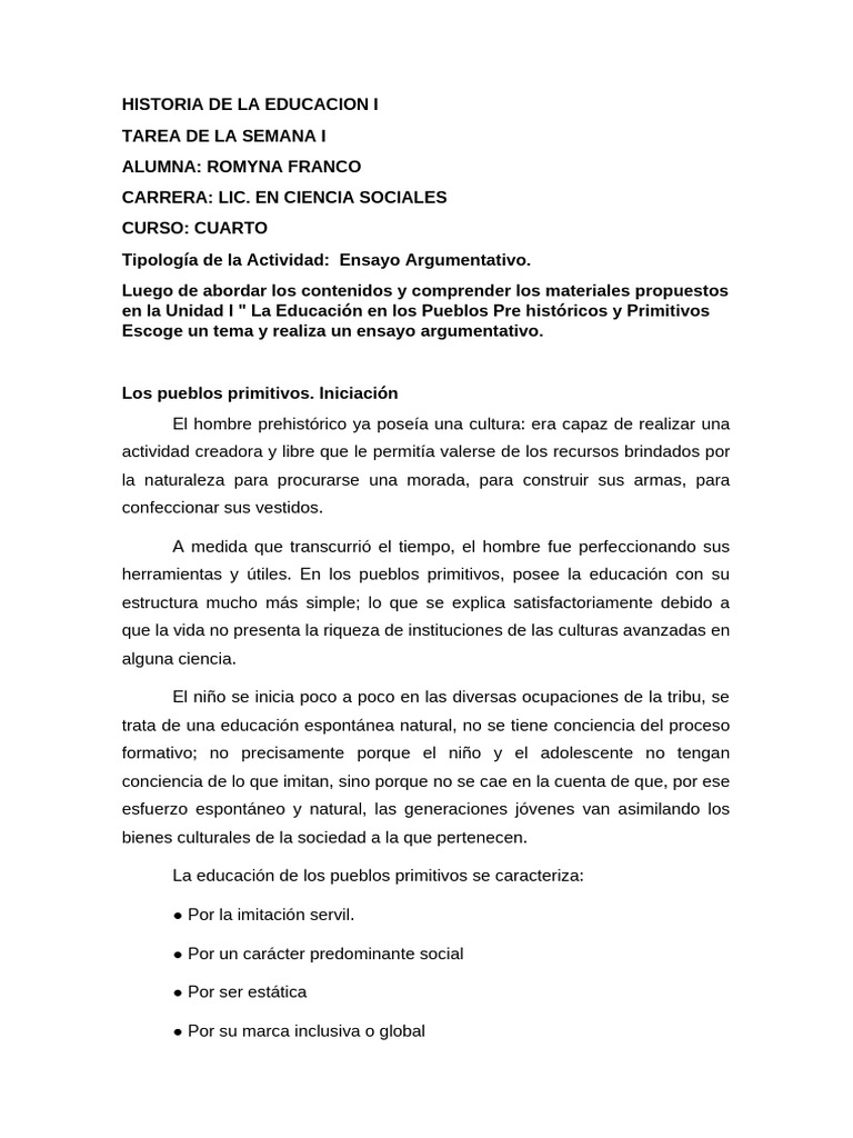 HISTORIA DE LA EDUCACION I Tarea 1 | PDF | Educación en artes liberales