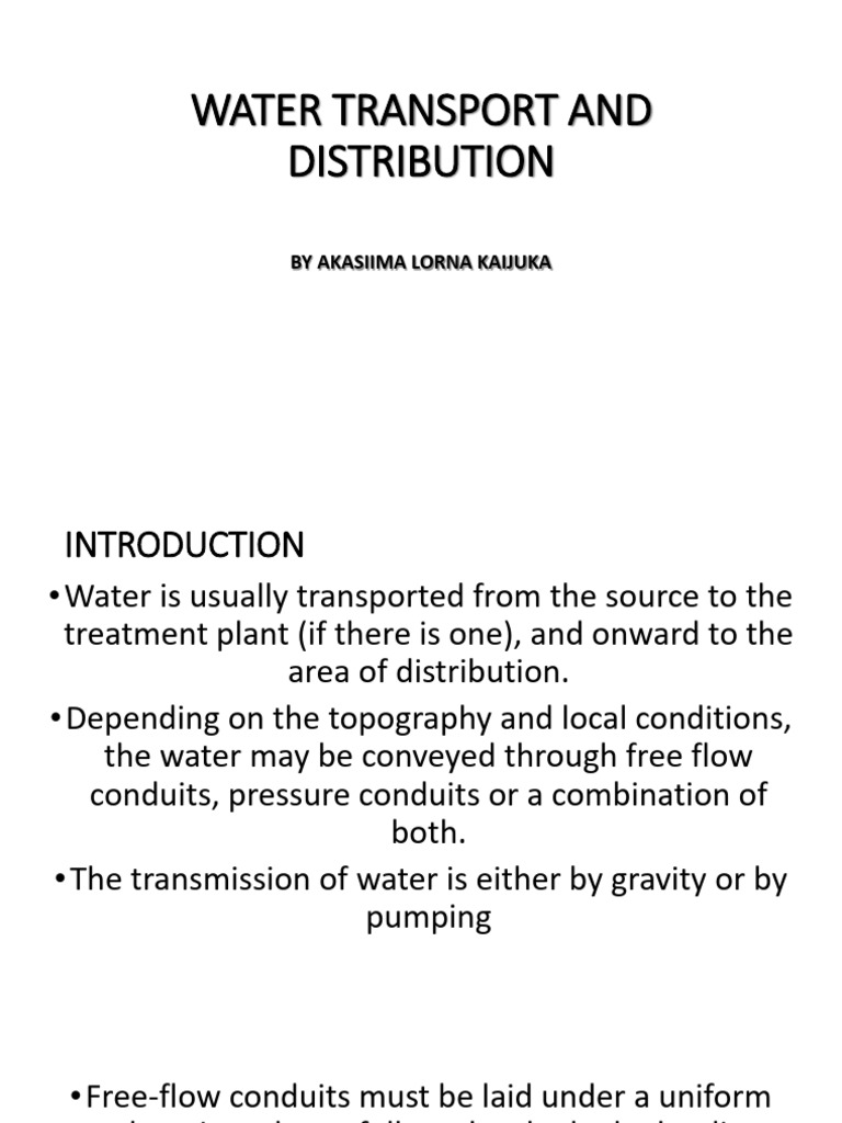 Water Transport and Distribution - 064855 | PDF | Civil Engineering ...