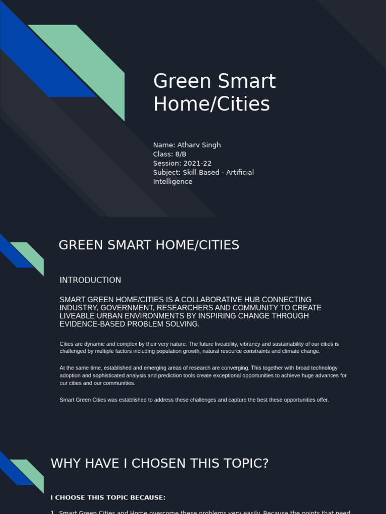 Green Smart Home - Cities | PDF | Sustainable City | Home Automation
