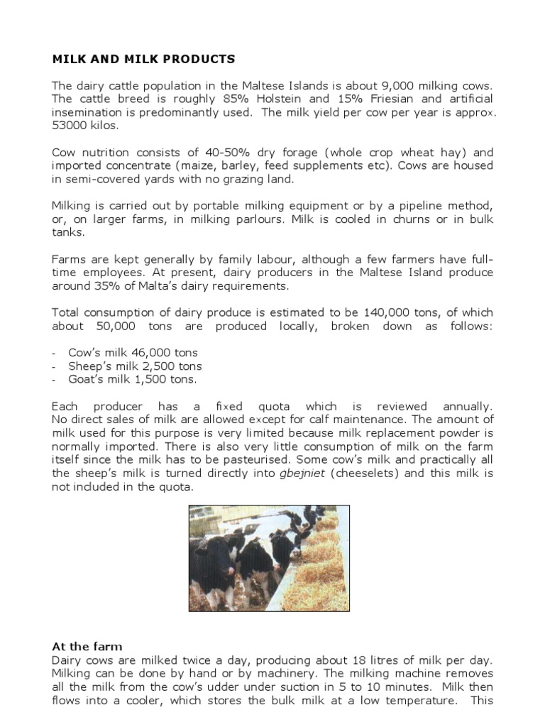 2010 Production of Milk and Milk Products PDF Dairy Cattle Milk