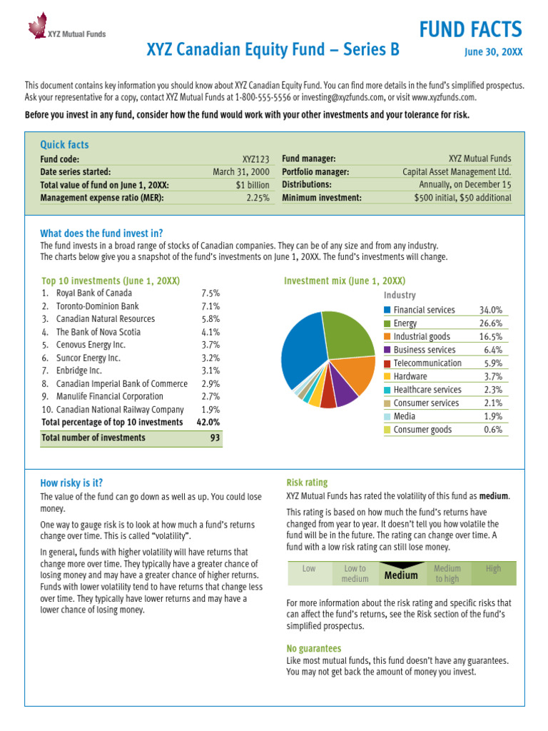 XYZ Canadian Equity Fund Overview | PDF | Mutual Funds | Investing