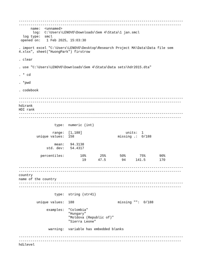 HDI Data Analysis and Codebook | PDF | Coefficient Of Determination ...