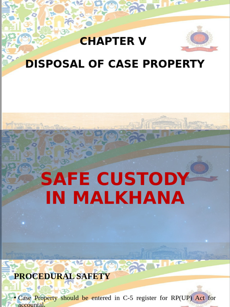 Chapter V - Disposal of Case Property | PDF | Property | Bail