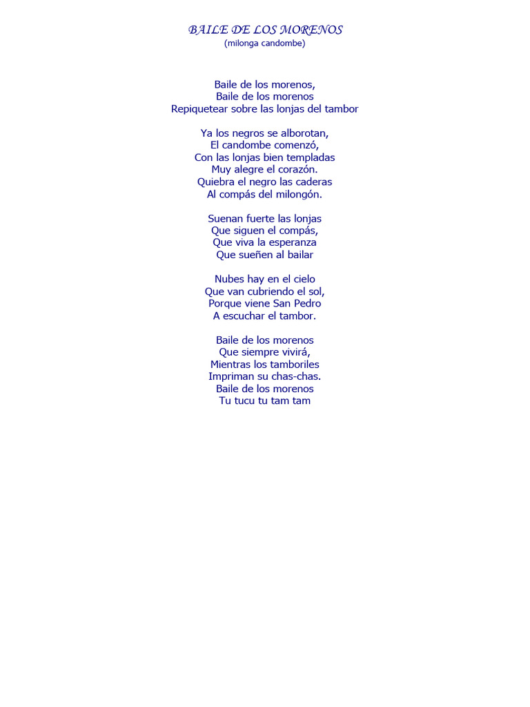 Baile de Los Morenos | PDF
