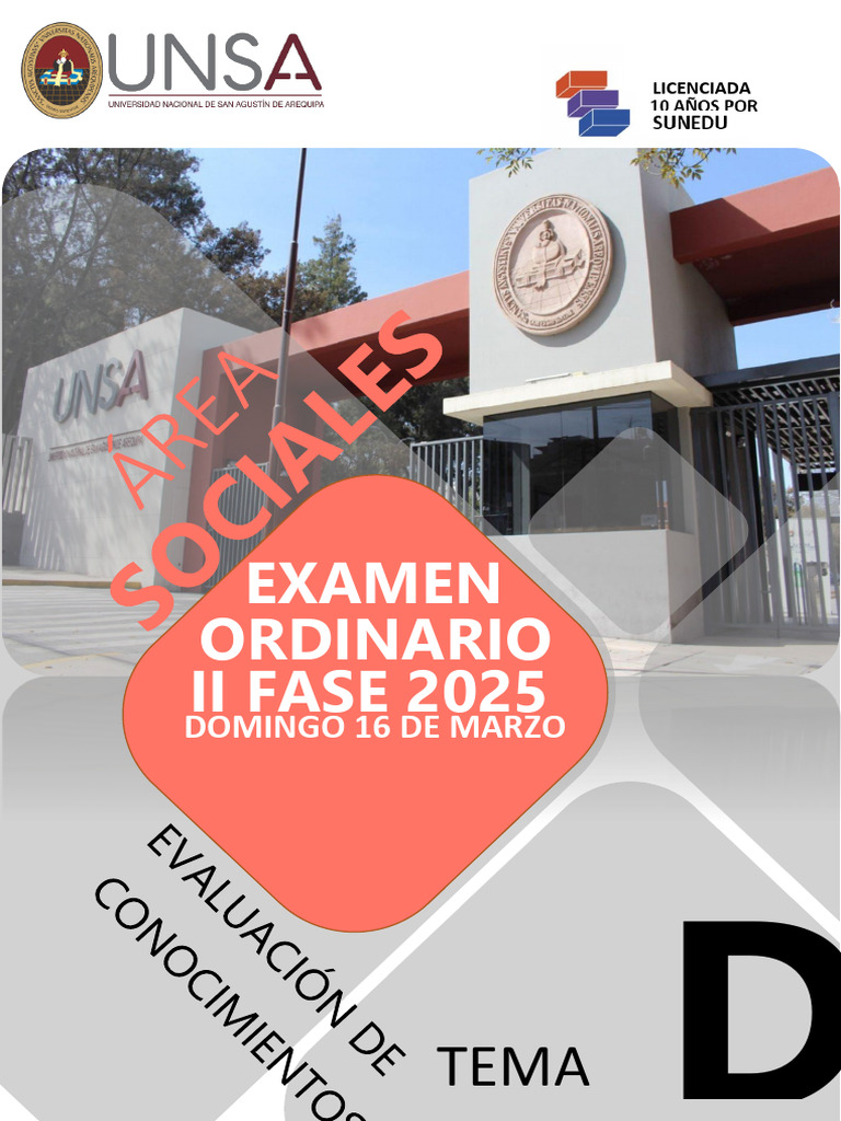 Examen Ordinario UNSA 2025 - Fase II | PDF