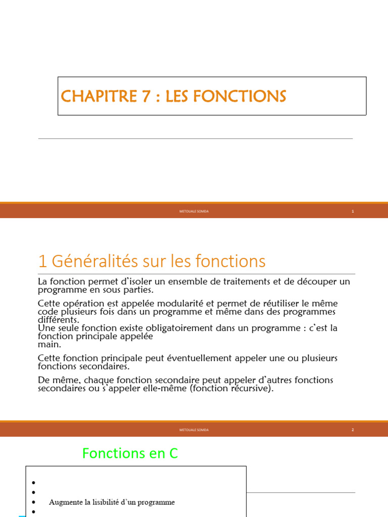 Comprendre les fonctions en C | PDF | Variable (informatique ...