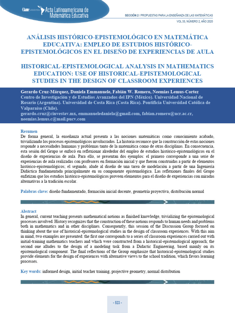 Diseño de Aula con Enfoque Histórico-Epistemológico | PDF | Geometría ...