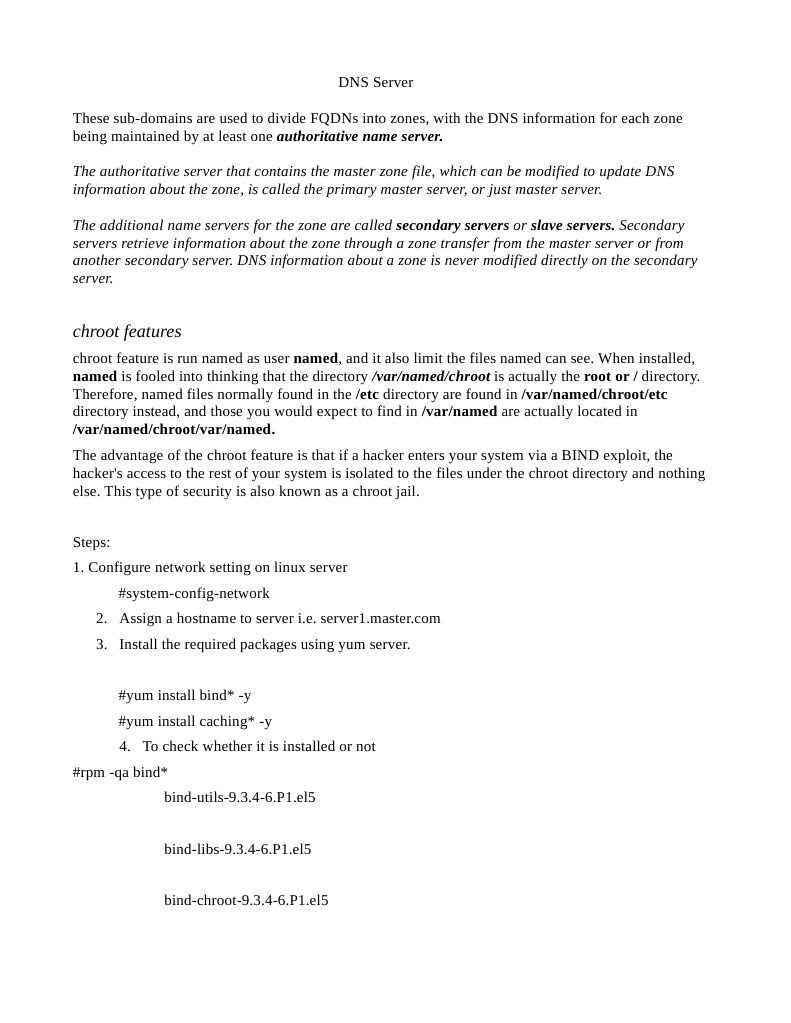 DNS Server Configuration Guide | PDF
