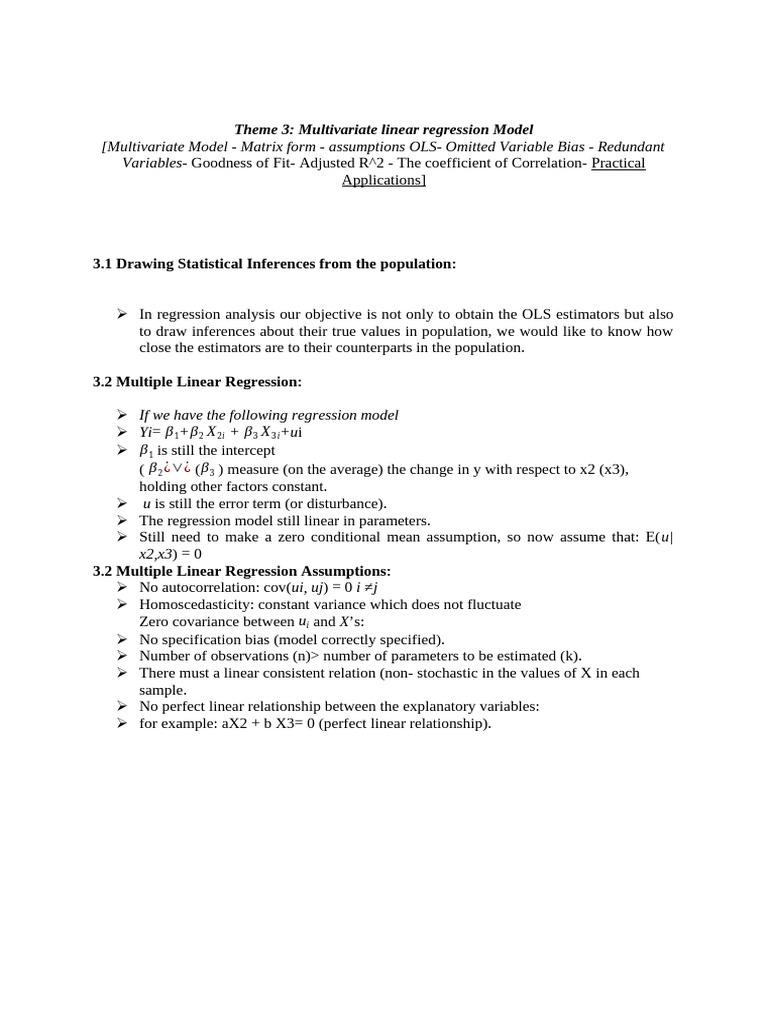 Multivariate Linear Regression Insights | PDF | Linear Regression ...