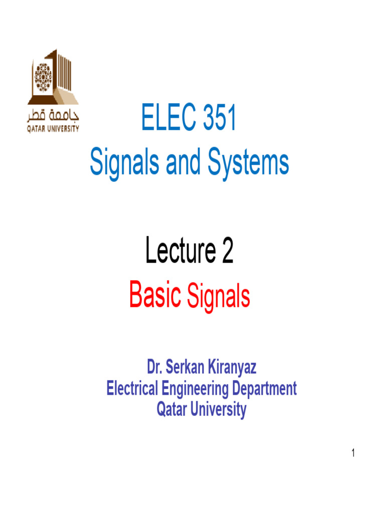 Basic Signals in Signals and Systems | PDF | Signal Processing ...