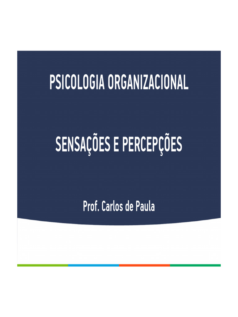 Sensações e Percepções na Psicologia | PDF