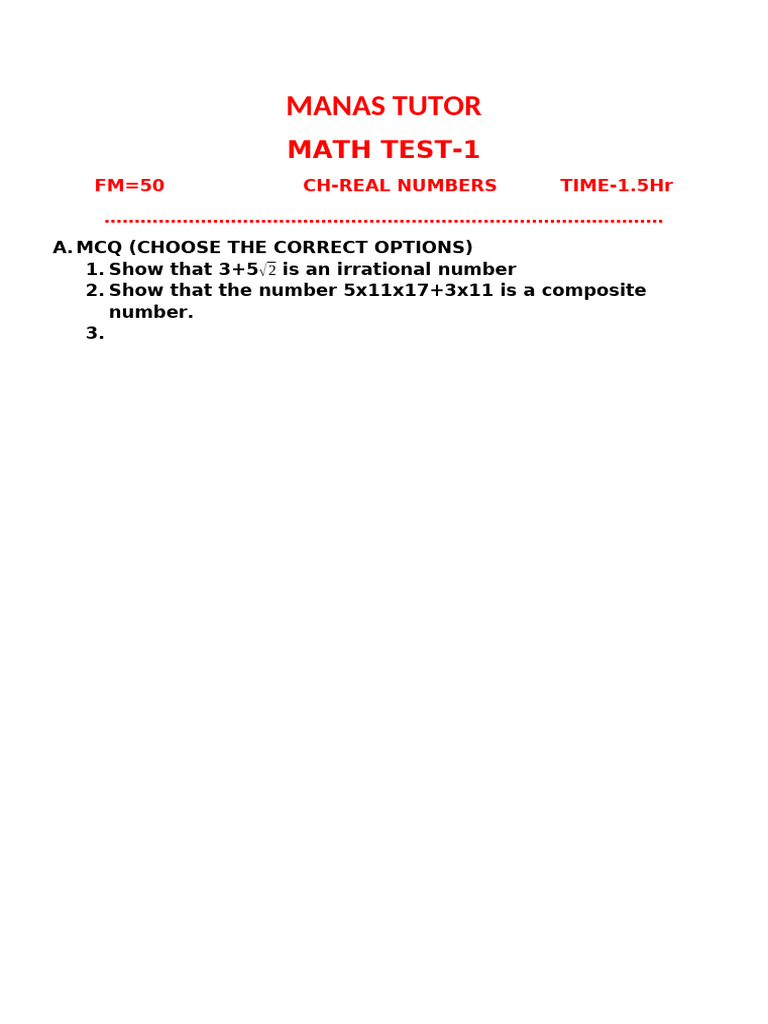Proving Composite Numbers in Math Test | PDF