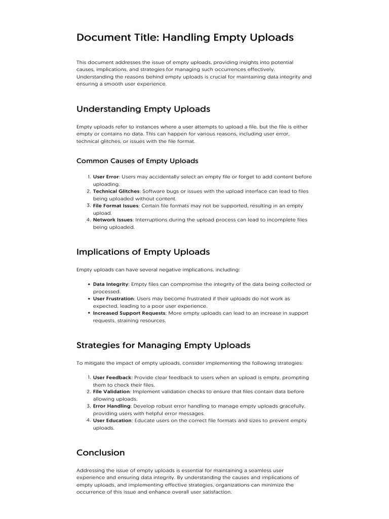 Managing Empty File Uploads Effectively | PDF | Computer File ...