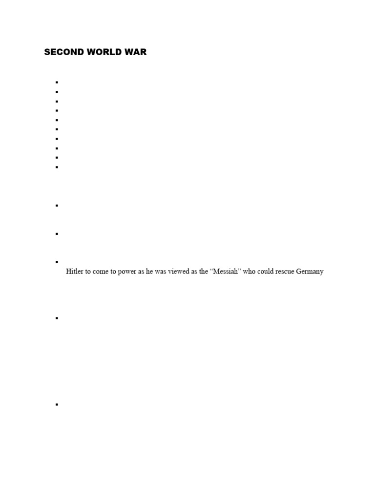 SECOND WORLD WAR REVISION | PDF | Nazi Germany | World War II