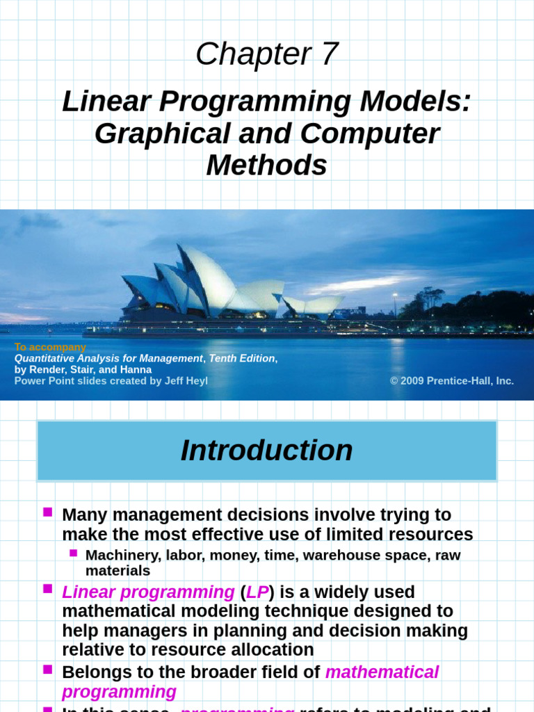 Ch07 LPModels 16 | PDF | Mathematical Optimization | Linear Programming