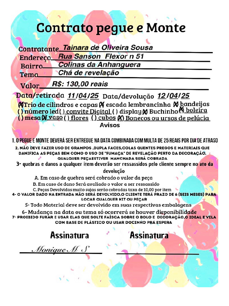 Contrato de Locação (Pegue e Monte) | PDF