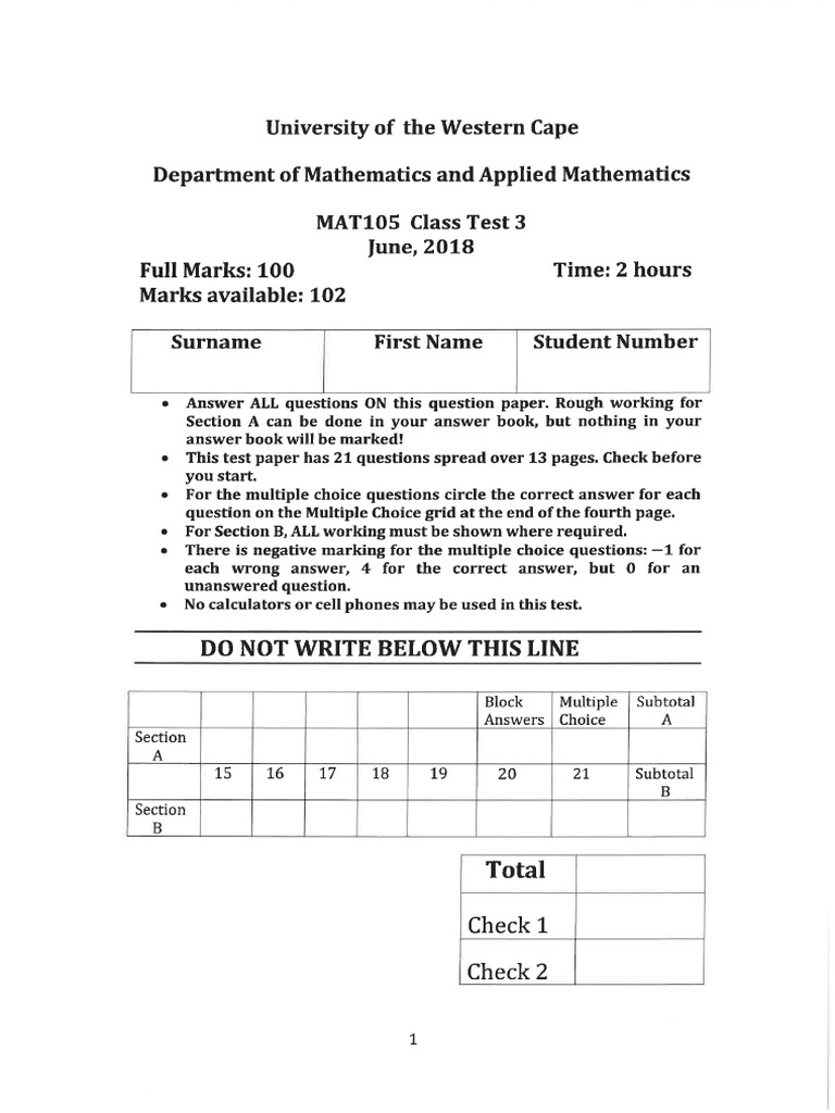 Mat105 2018 06 CT | PDF