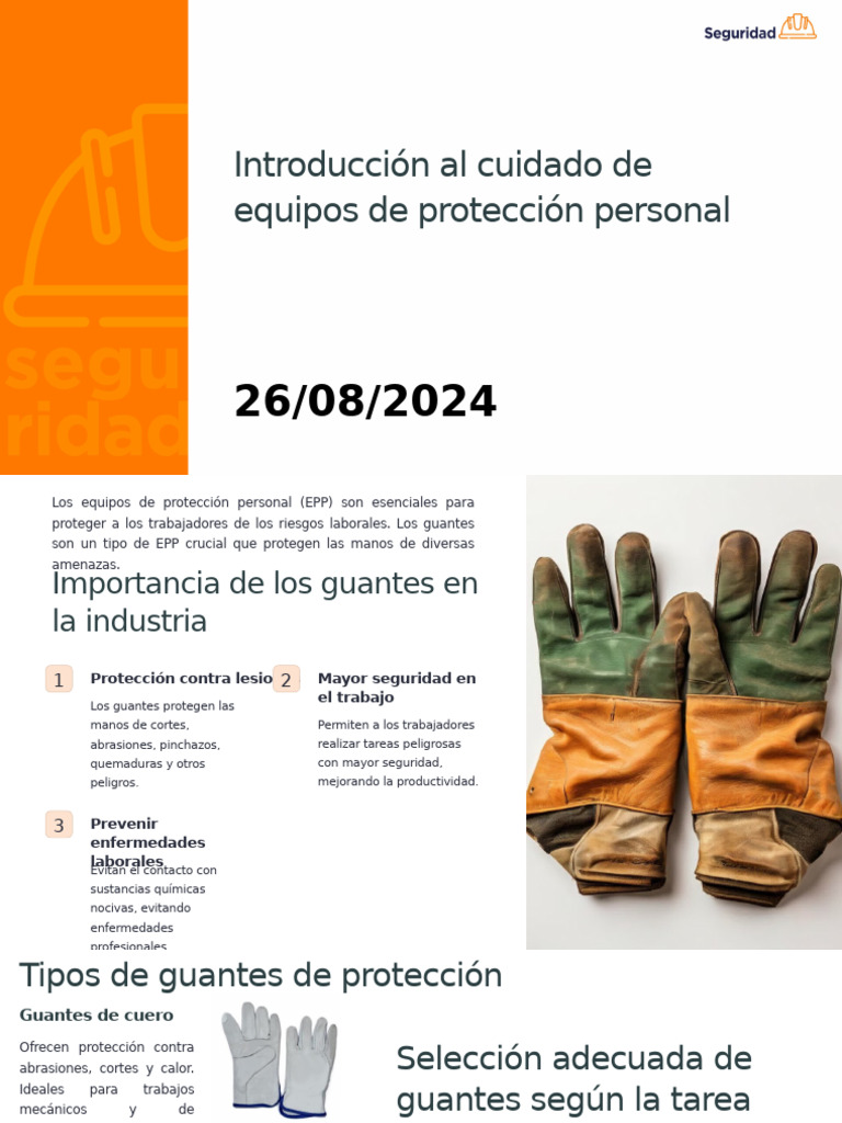 Cuidado y Selección de Guantes EPP | PDF | Guante