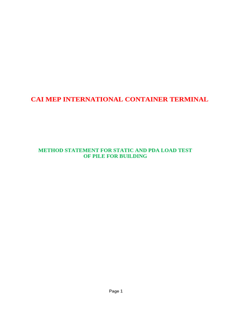 Static Load Test Method Statement - CM - MS - BW - 003 | PDF | Deep ...