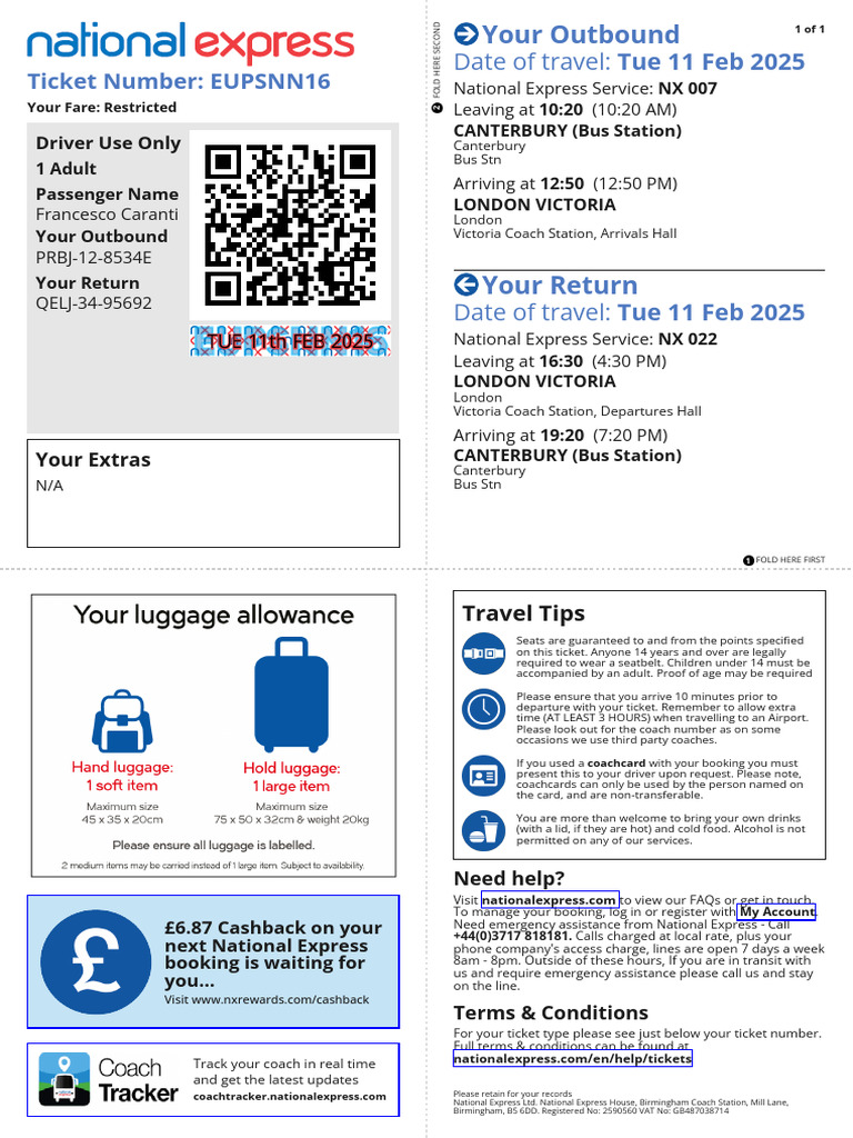 Coach Ticket EUPSNN16 | PDF | Bus Transport | Public Transport
